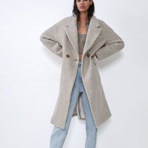 NWOT Zara Premium Wool Coat - Sand/Beige